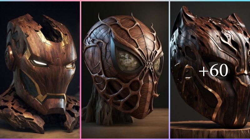 Hereos  masks & helmets made of wood