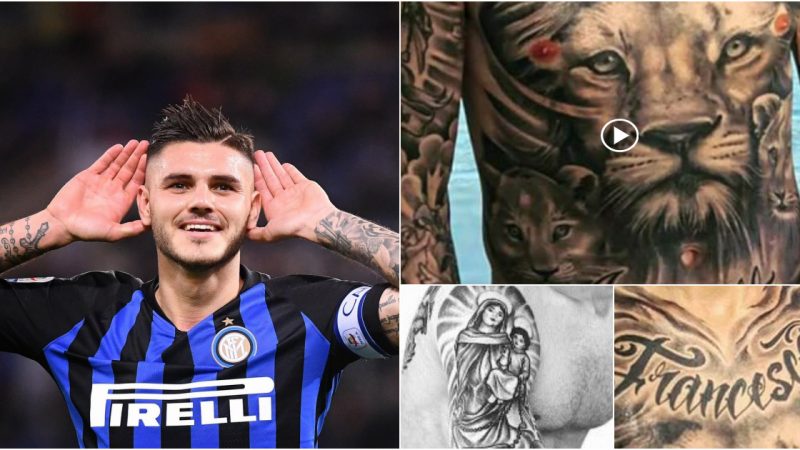 Icardi, the insane ‘King of the Jungle,’ has over 30 distinct tattoos.