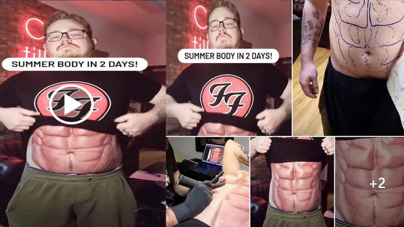 Man gets a six-pack tattoo on his stomach so he can be ‘summer ready’ without giving up beer or going to the gym