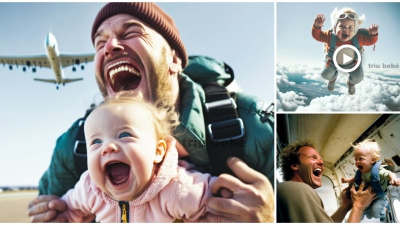 The most funny pictures in the air of father and son