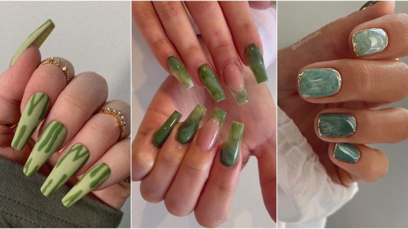 Hot Light Green Nails.