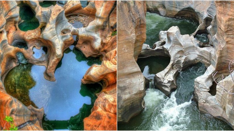 “Bourke’s Luck Potholes: Majestic Water Erosion Marvel in Mpumalanga, South Africa”