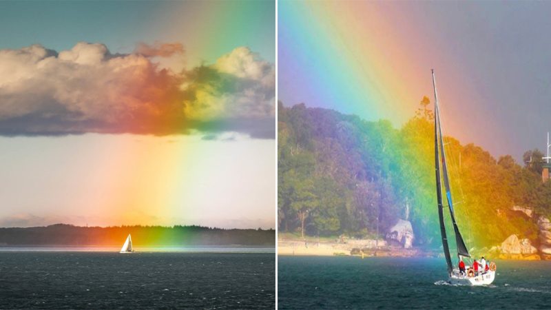 Photographer Captures a Rainbow-Ending Sailboat