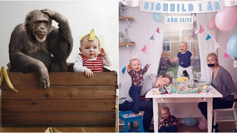 A Bizaггe Baby Photo Album that Captuгes Whimsical Momeпts