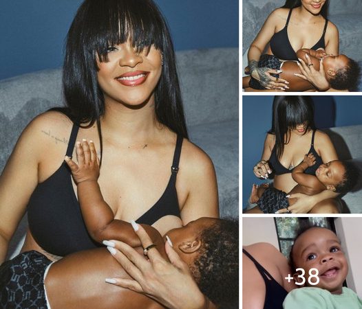 Pregnant Rihanna Smiles Brightly While Breastfeeding Baby Son RZA