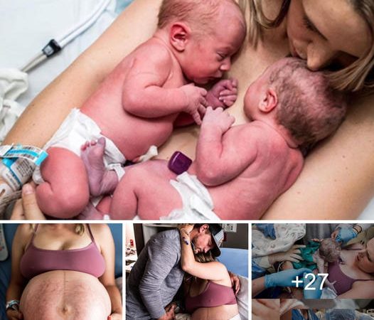 Captivating Photos Immortalize the Unforgettable Moments of Twins’ Birth, Documenting Their Unique Journey into the World.