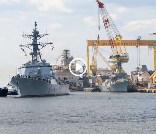 Ingalls Shipbuilding Launches First Flight III Arleigh Burke-class Guided-Missile Destroyer, DDG 125