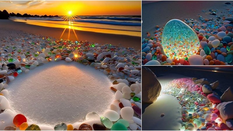 Glistening Gemstone Beach at Dusk