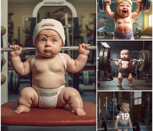 Strength and Cuteness Combined: Adorable Photos of Tiny Babies Taking on the Gym