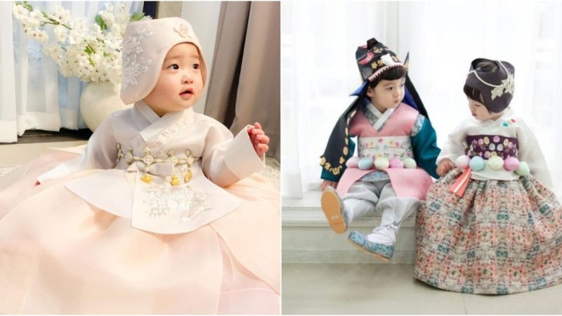 Enchanting Elegance: A Cherubic Child in Traditional Korean Garb