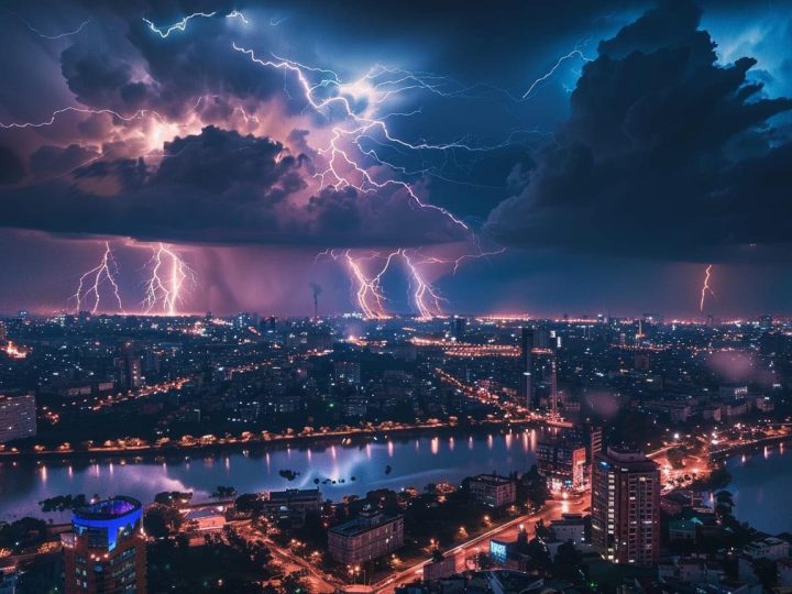 Closer Look at Over 10,000 Lightning Strikes in Hanoi During the Thunderstorm