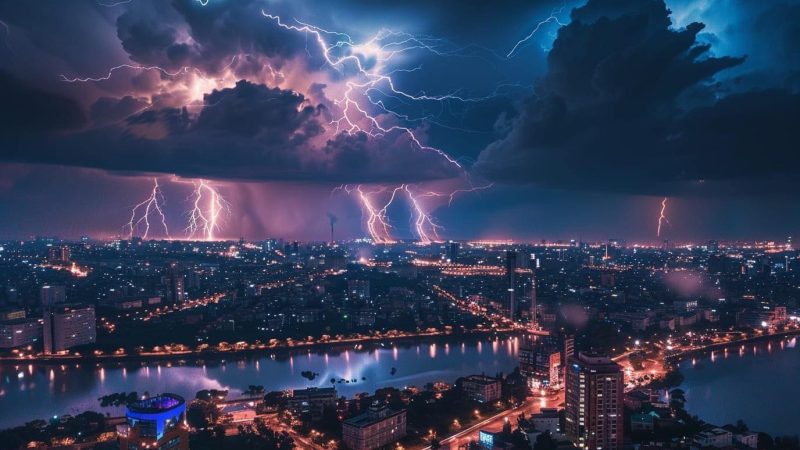 Closer Look at Over 10,000 Lightning Strikes in Hanoi During the Thunderstorm